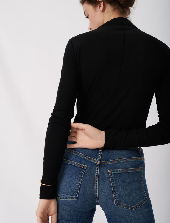 Long-sleeved sweater with high collar - Up to 60% off - MAJE