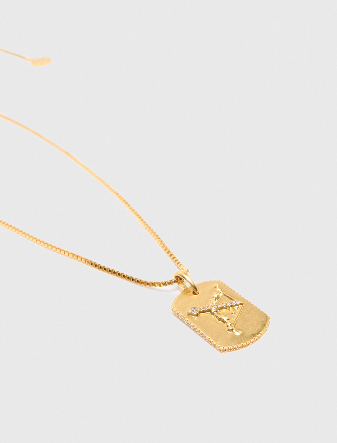 Zodiac sign plaque necklace -  - MAJE