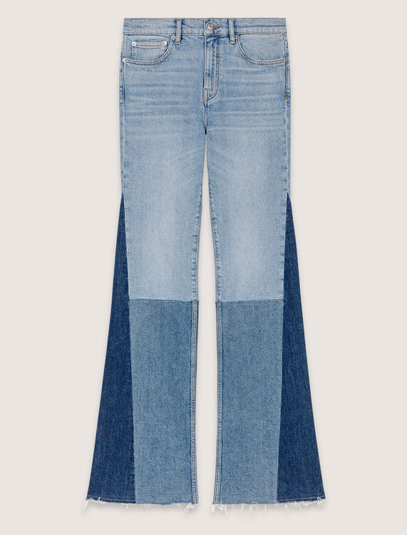 Tricolour patchwork jeans - Trousers & Jeans - MAJE