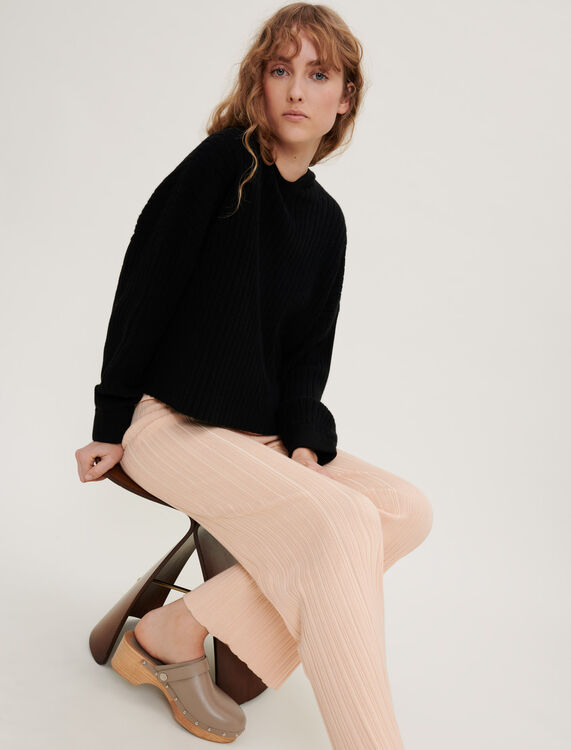 Ribbed knit trousers - Trousers & Jeans - MAJE