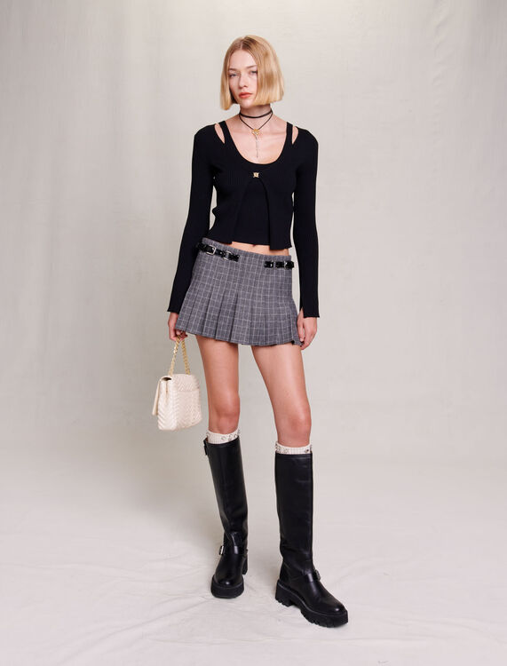 Stretch knit twin set : Evening capsule collection color Black