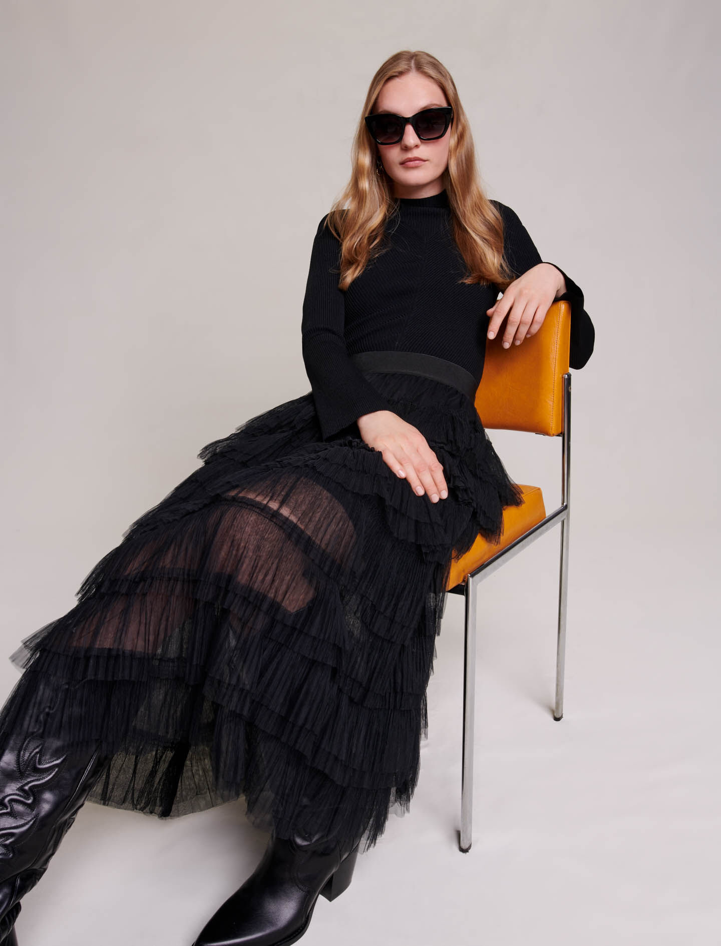 Tulle midi skirt queen size cheap