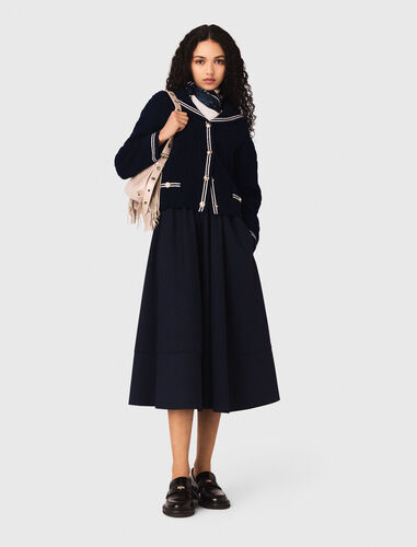 Striped tailored midi skirt : Skirts & Shorts color Navy