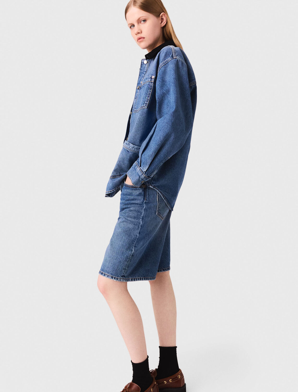 Faded denim jacket - Blazers & Jackets - MAJE