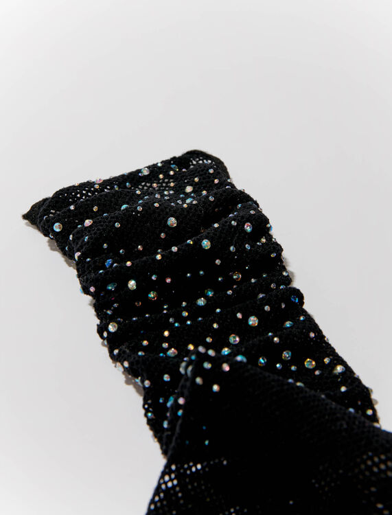 Rhinestone mesh socks -  - MAJE