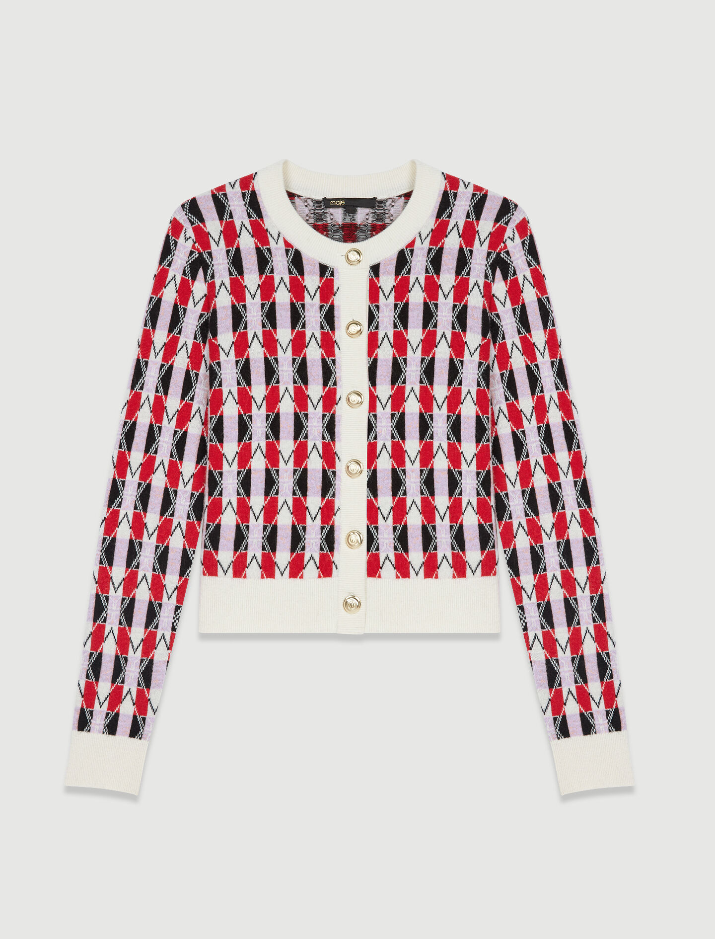 maje red cardigan