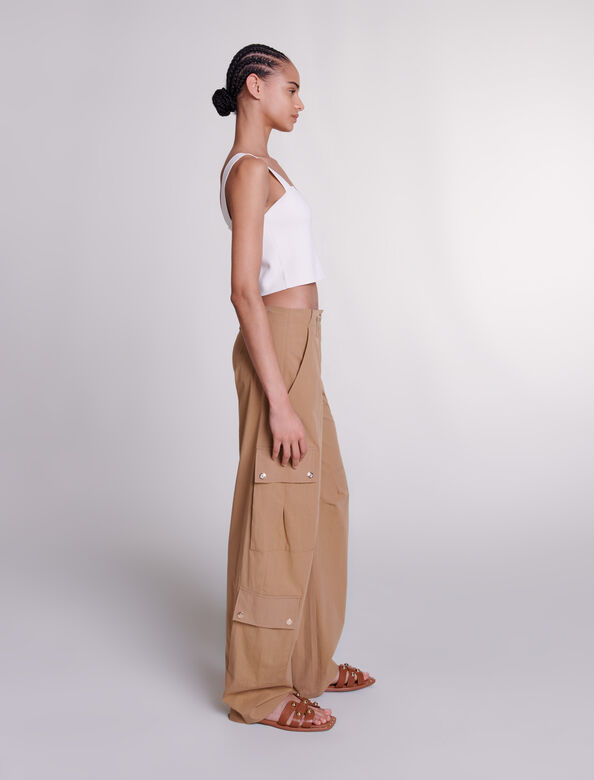 Cargo trousers with pockets : View All color Beige