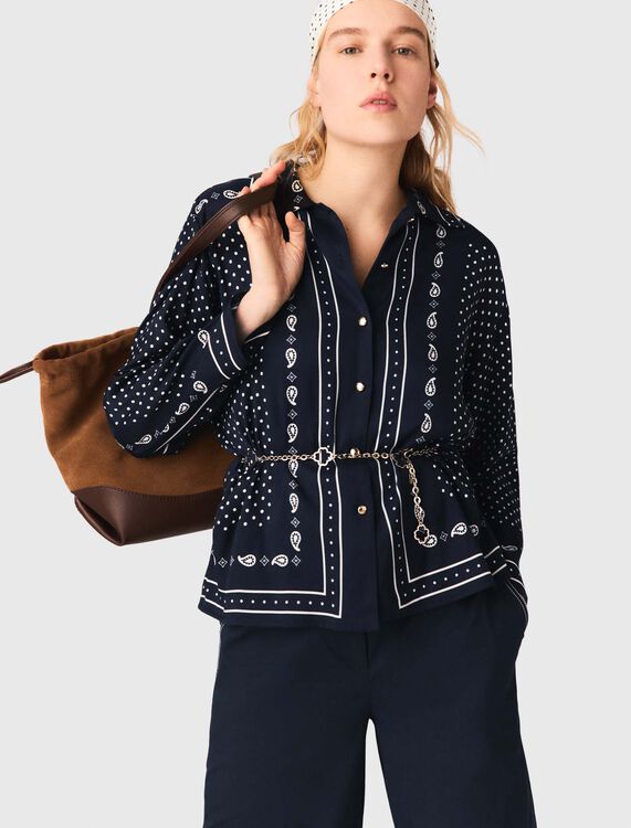 Flowing printed shirt - Shirts - MAJE