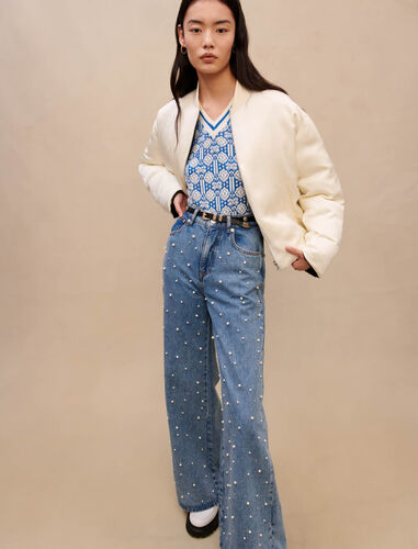 Reversible bomber jacket : Coats & Jackets color White