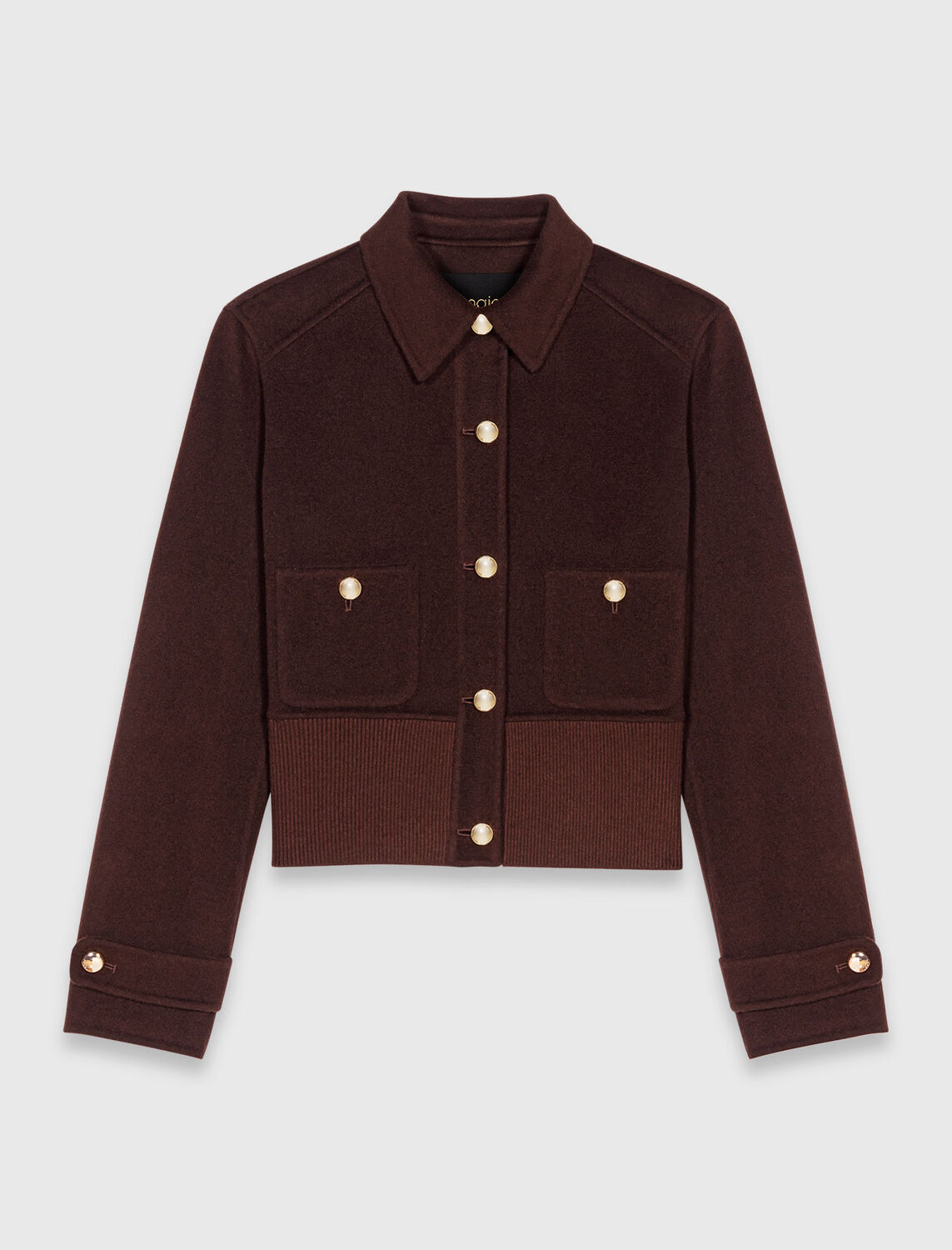 Short reversible coat : Blazers & Jackets color Dark brown