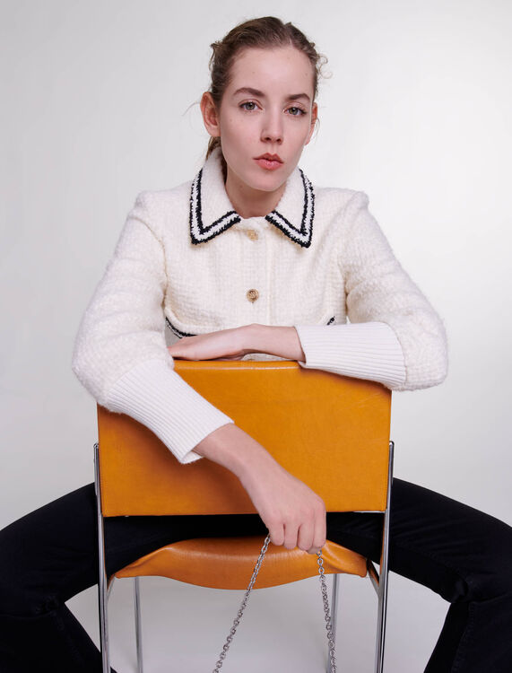 Contrasting tweed-style jacket - 30% Off - MAJE