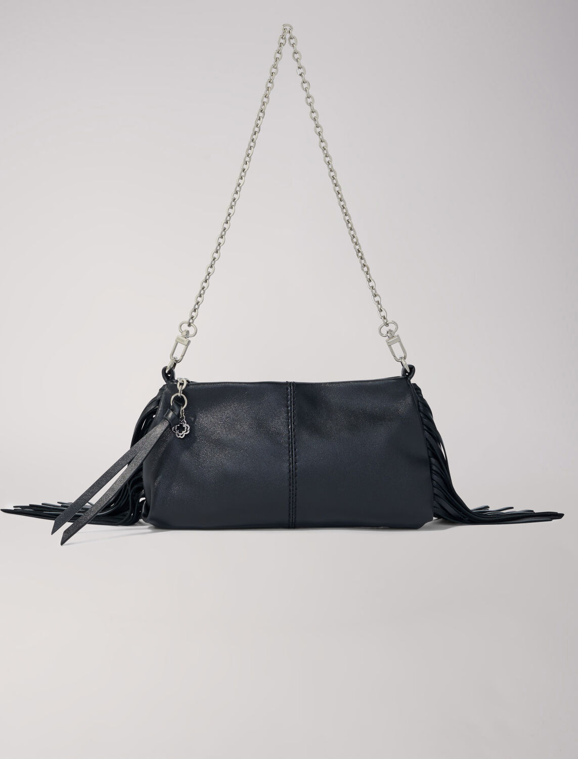 Miss M plain leather clutch bag - Shoulder bags - MAJE