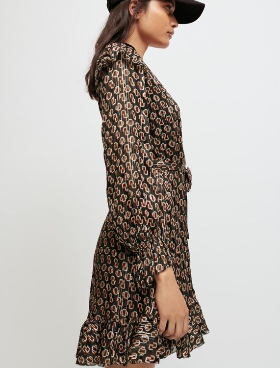 Printed lurex chiffon dress - Dresses - MAJE