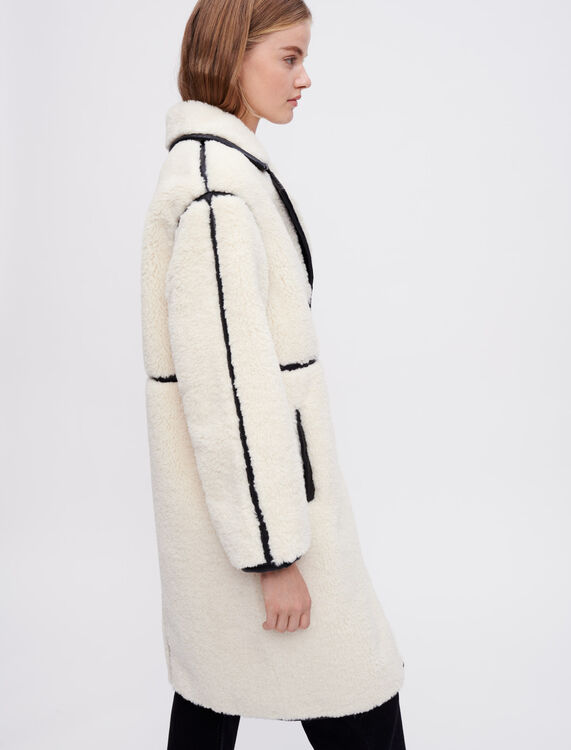 Faux sheepskin and vinyl coat - Coats & Jackets - MAJE