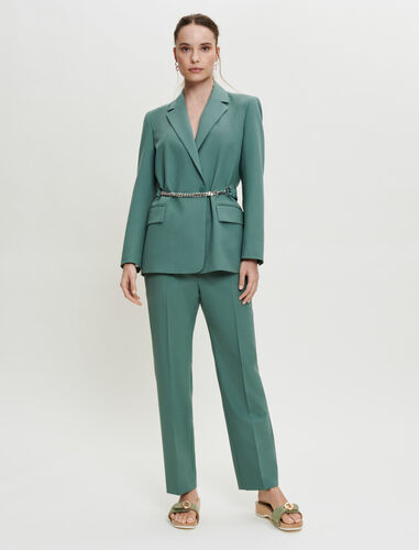 Tailored jacket with chain belt : Blazers & Jackets color Green