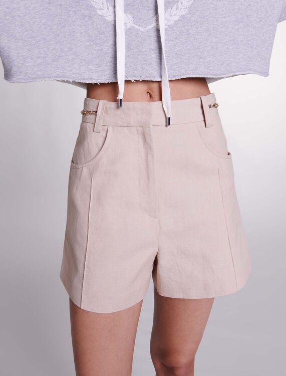 Linen shorts -  - MAJE