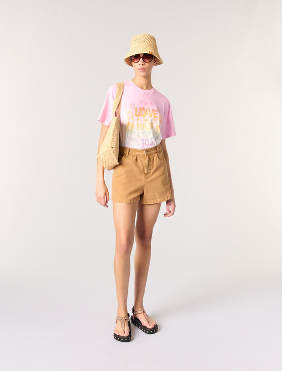 Printed T-shirt : Tops color Pink