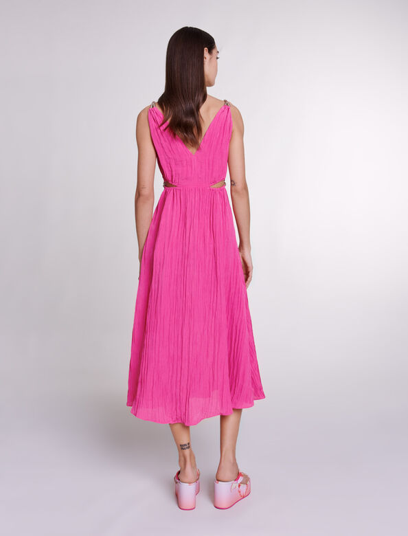 Openwork midi dress : Dresses color Pink