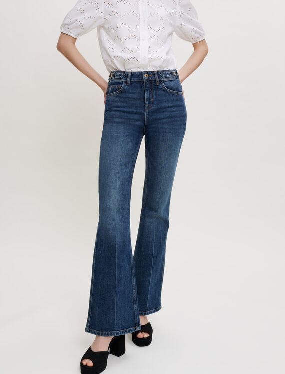 Flared jeans with horsebit detail - Trousers & Jeans - MAJE
