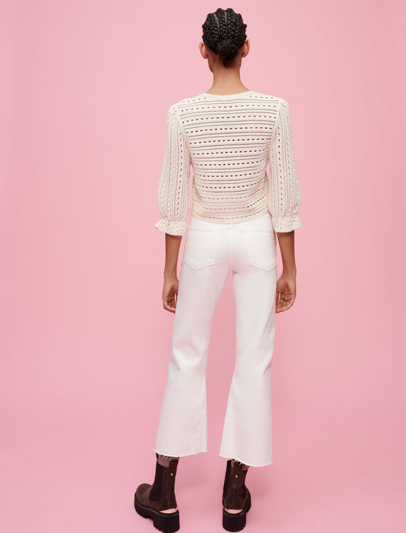 Pointelle jumper with rick-rack details - Cardigans & Sweaters - MAJE