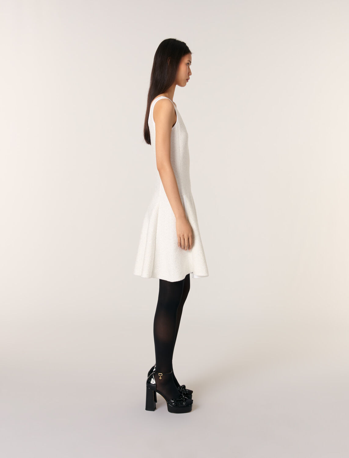 Sequin knit short dress -  - MAJE