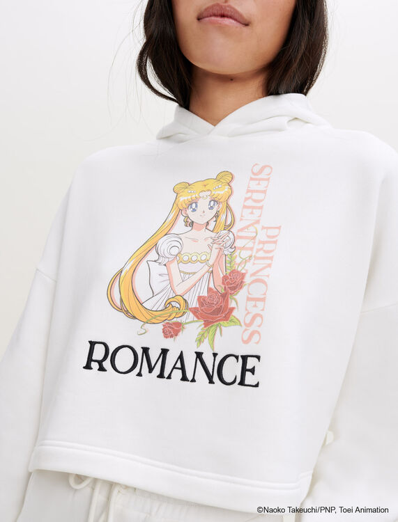 ROMANCE hooded sweatshirt : Tops color White
