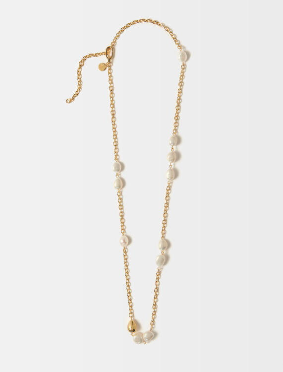 Cultured pearl chain necklace -  - MAJE