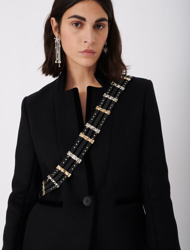 Black leather strap with studs : Other accessories color Black