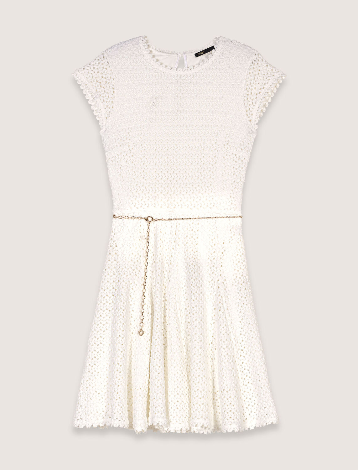 Short crochet dress : Dresses color White