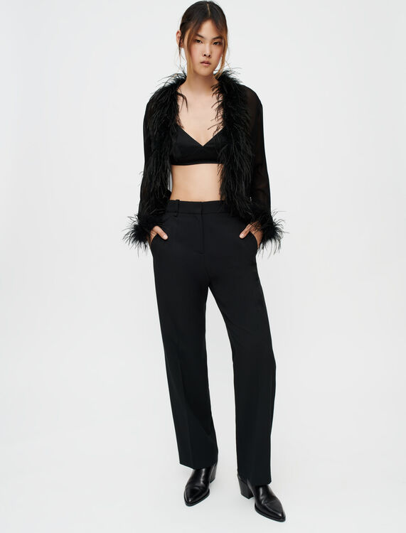 Wide-leg black suit trousers -  - MAJE
