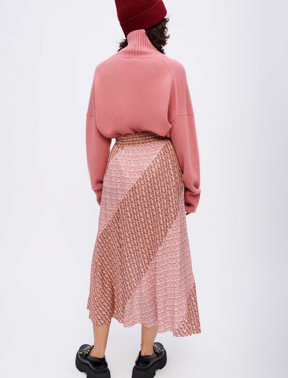 Asymmetric skirt with mixed prints - Skirts & Shorts - MAJE