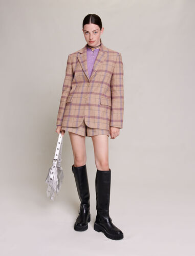 Checked suit jacket : Blazers & Jackets color Beige