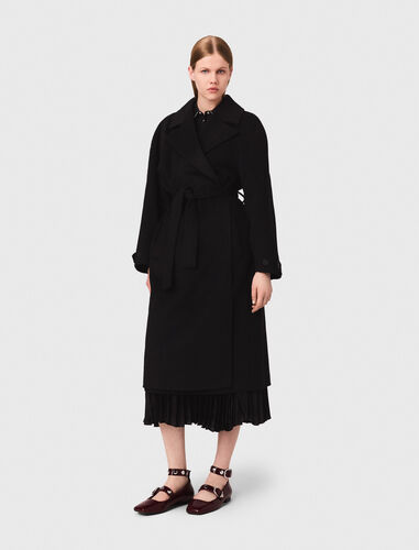 Double-faced mid-length coat : Coats color Black