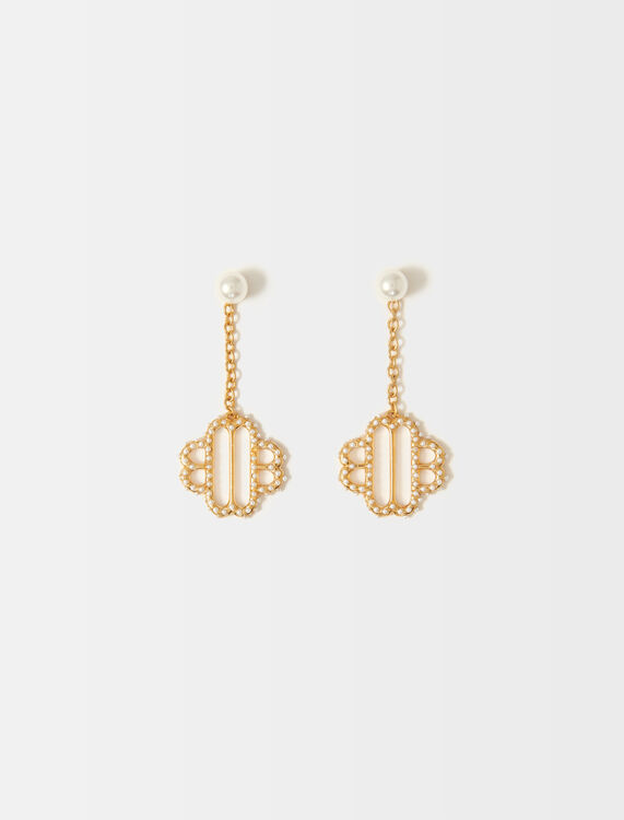 Clover pearl earrings : Jewelry color Gold