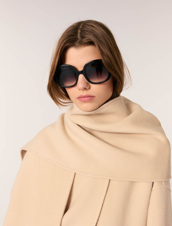 Double-faced coat with scarf - Coats - MAJE