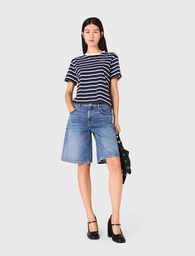 Striped T-shirt : T-Shirts color White/Navy