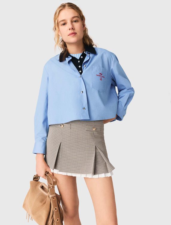 Pleated skirt with poplin details - Skirts & Shorts - MAJE