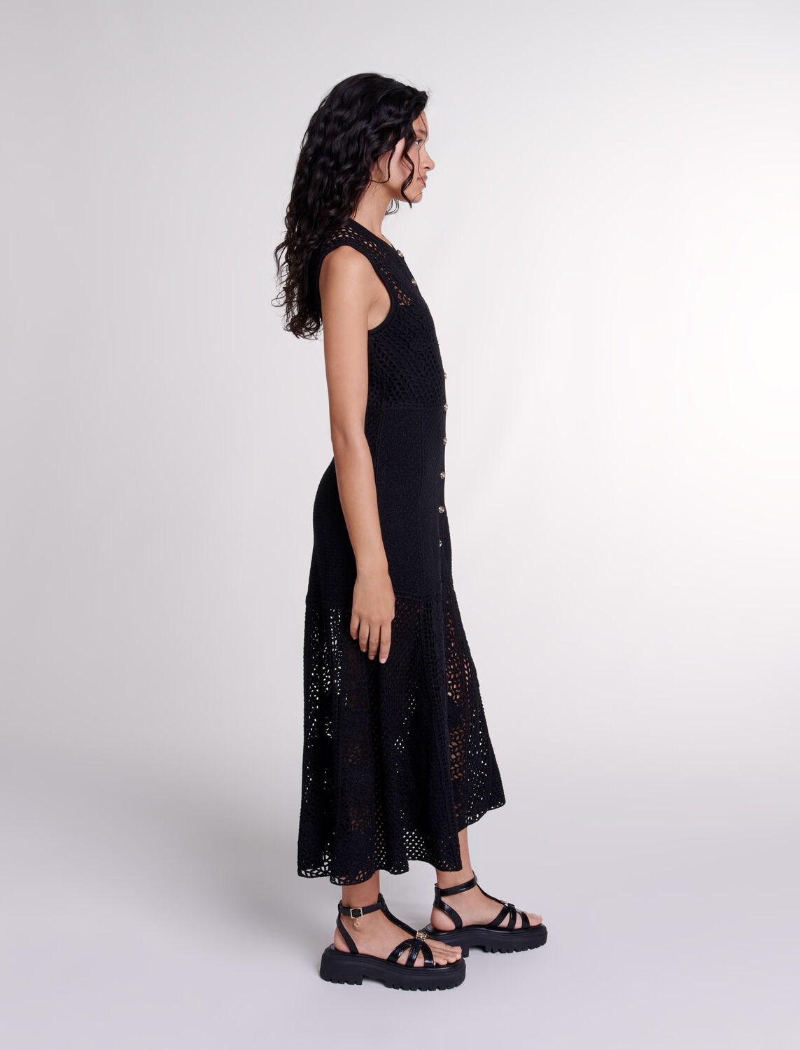 Crochet-knit maxi dress - Fall-Winter Collection - MAJE