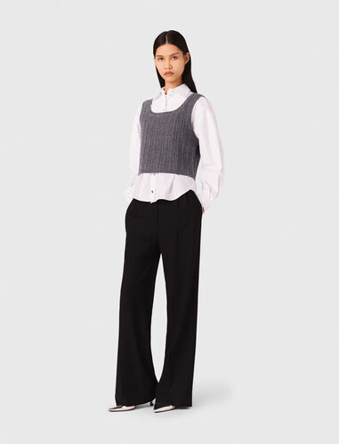 Wide-leg suit trousers : Trousers & Jeans color Black
