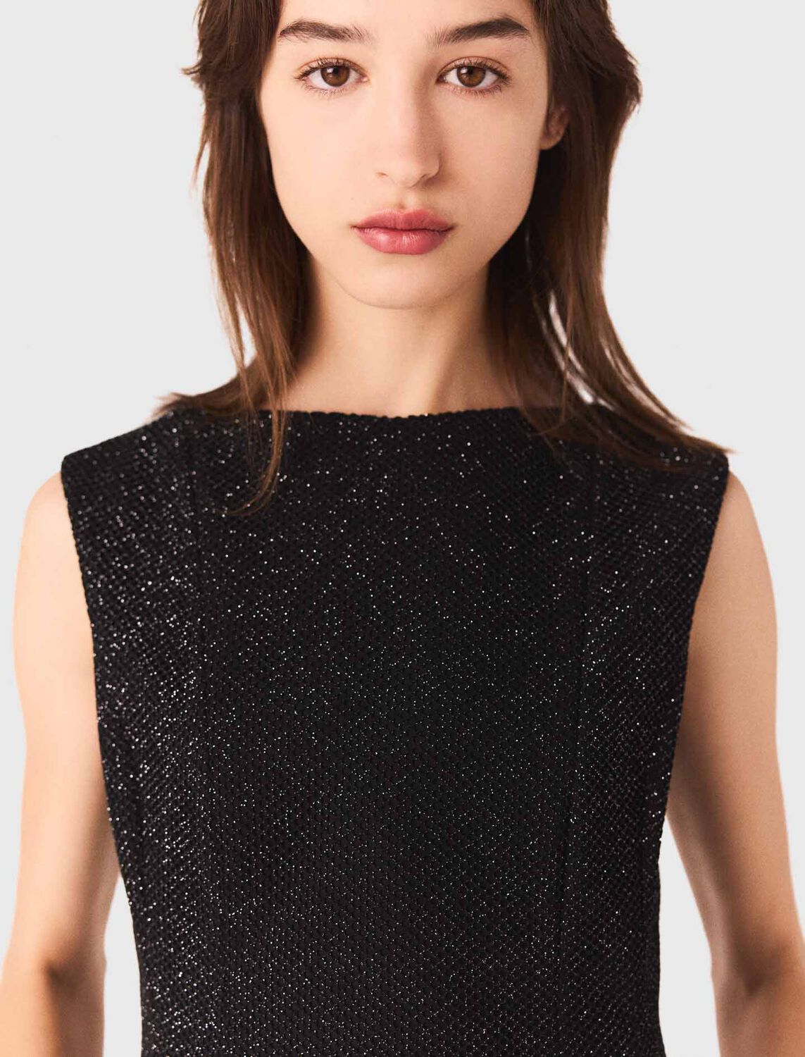 Rhinestone flared short dress : Dresses color Black