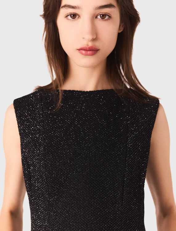 Rhinestone flared short dress - Dresses - MAJE