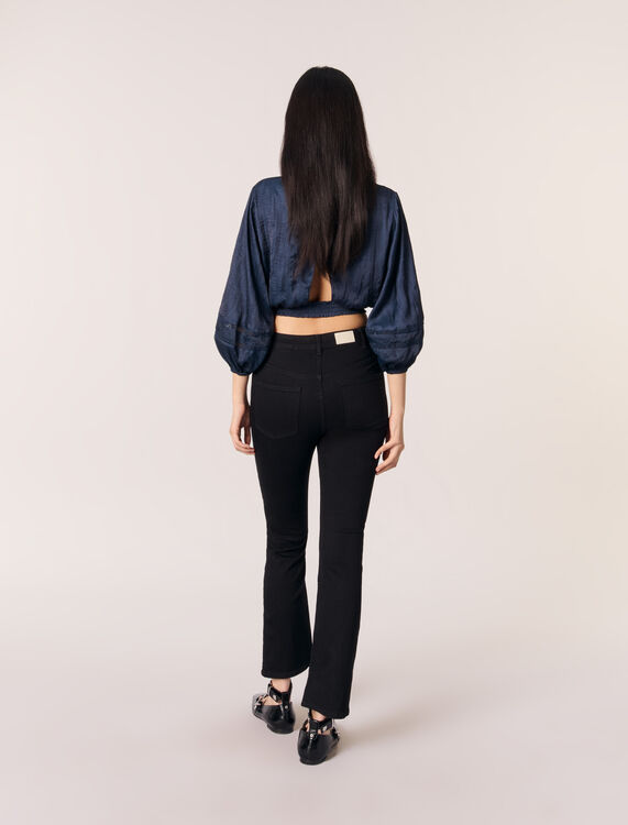 Satin-look short top - Tops - MAJE