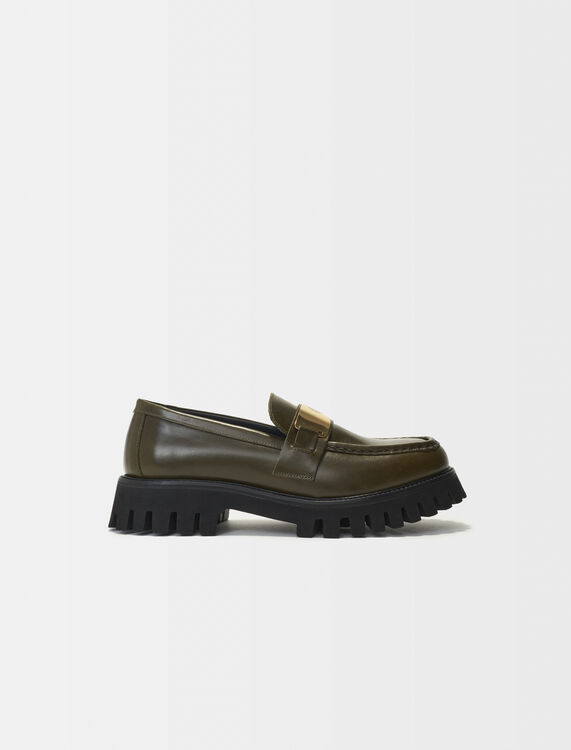 Leather platform loafers - Shoes - MAJE