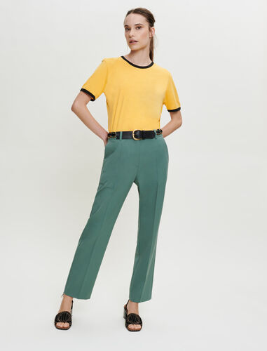 Straight-cut tailored trousers : Trousers & Jeans color Green