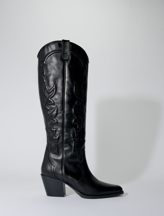 Western leather boots - Booties & Boots - MAJE