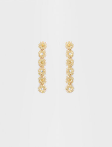 Gold-tone daisy earrings : Jewelry color Gold