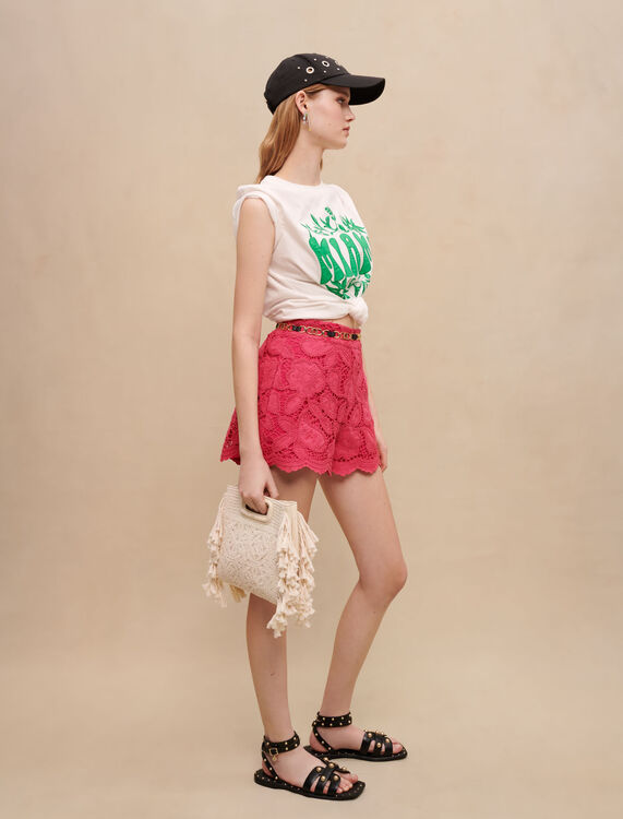 Openwork embroidered shorts - Skirts & Shorts - MAJE
