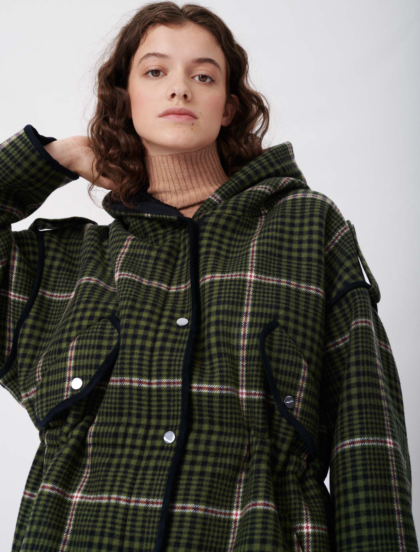 maje checked coat