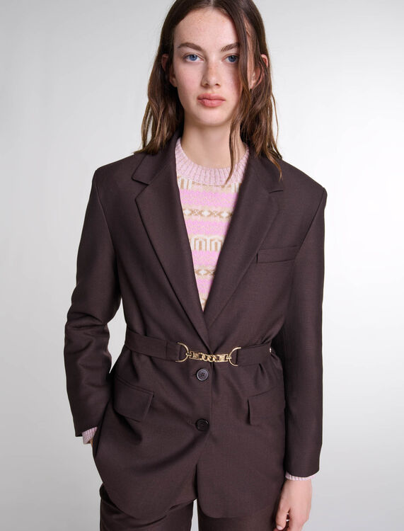 Belted suit jacket - Blazers & Jackets - MAJE