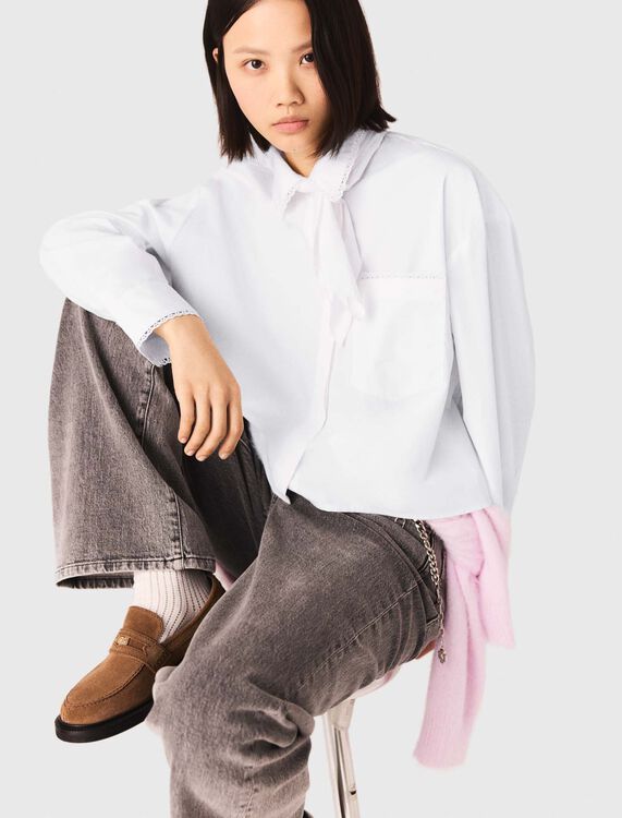 Crochet collar shirt - Shirts - MAJE